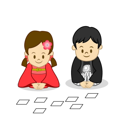 正月のかるたのイラスト