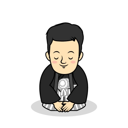 新年の挨拶をする成人男性のイラスト