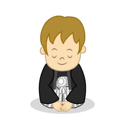 おじぎして挨拶する男の子のイラスト
