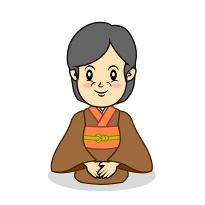 着物姿のお母さんのイラスト