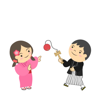 けん玉する子供のイラスト
