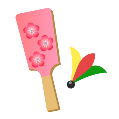 可愛い羽子板のイラスト