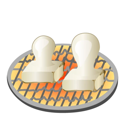 網焼きのおもちのイラスト