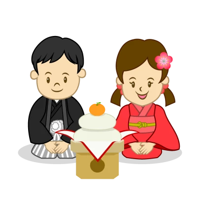 正月の鏡餅のイラスト