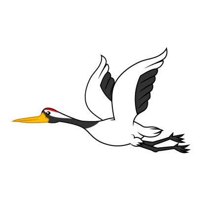 飛ぶ鶴のイラスト
