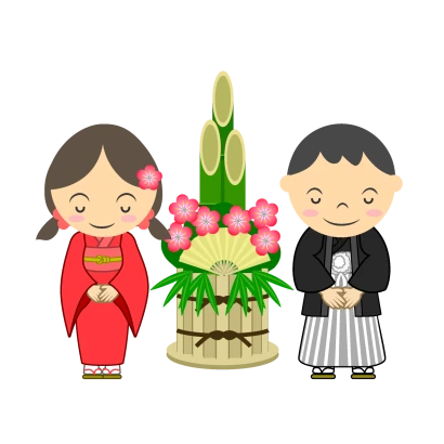 門松の新年挨拶のイラスト