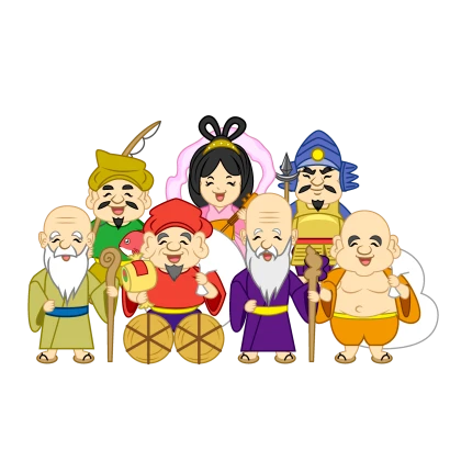 笑顔の七福神のイラスト