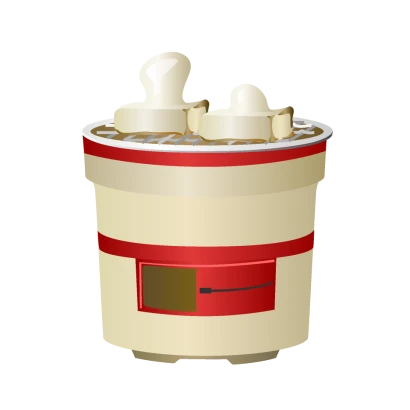 七輪で焼くお餅のイラスト