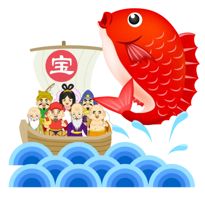 七福神のめで鯛のイラスト