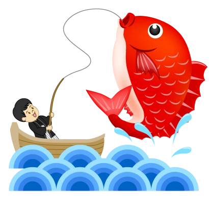 釣りのめで鯛のイラスト