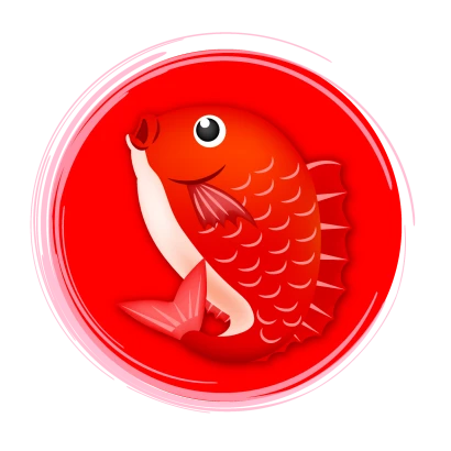 赤丸のめで鯛のイラスト