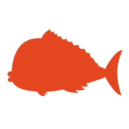 鯛の赤色シルエットのイラスト