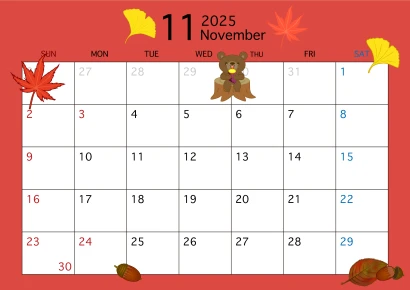 2025年11月カレンダーのイラスト