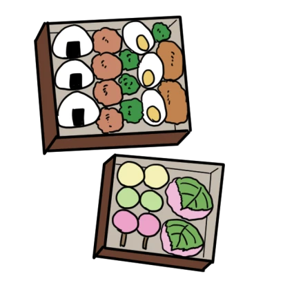 お弁当（唐揚げとお団子）