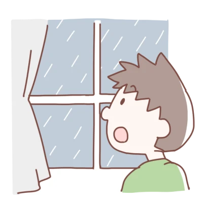 雨が降ってきた