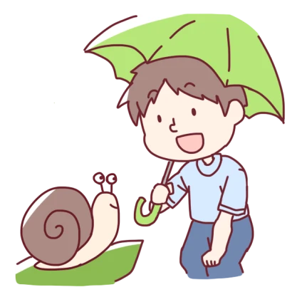 かたつむりと男の子