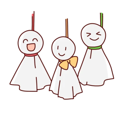 3つのてるてる坊主