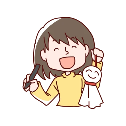 てるてる坊主の顔を描いた女の子