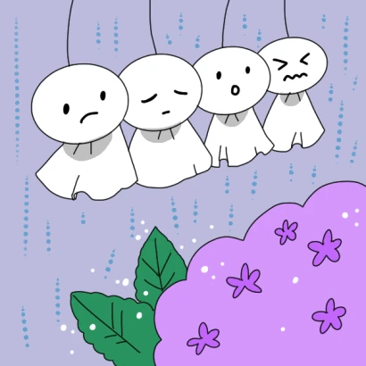 並んだてるてる坊主