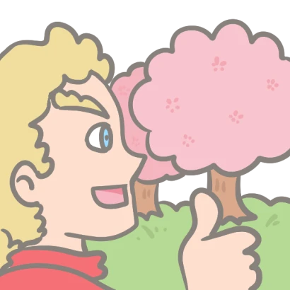 外国人男性のお花見